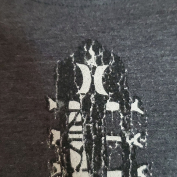 Hurley grey guitar anchor short sleeve tee size small - Picture 2 of 8